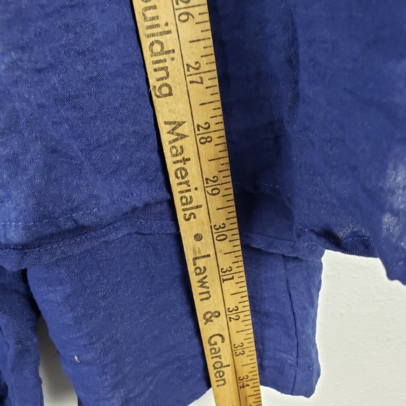 Habitat Women's M 2Pc Casual‎ Set Toggle Button Tunic Elastic Pants Blue Gauze - Picture 7 of 14